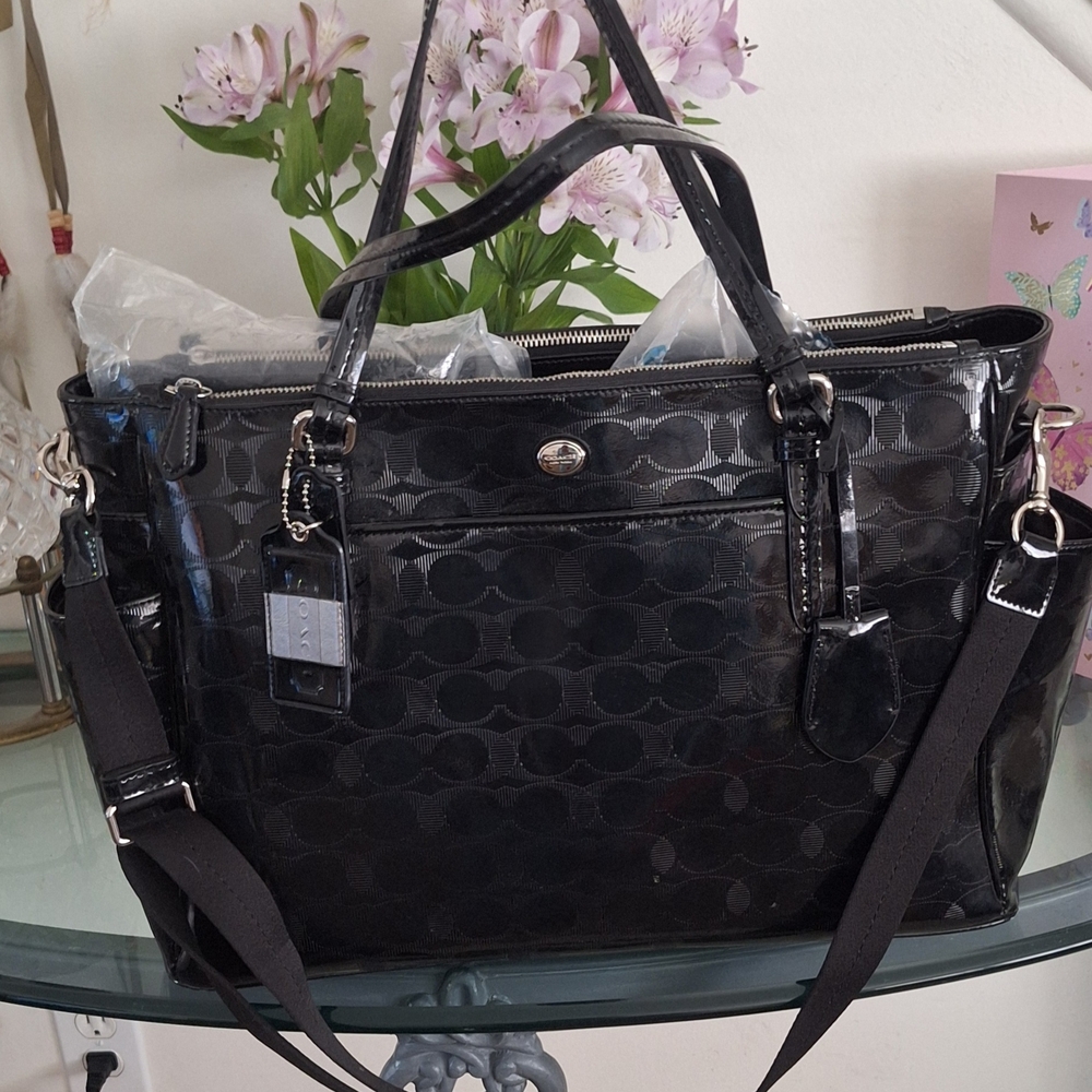 Coach Black Signature Tote Bag